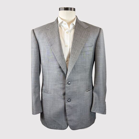 Belvest Mens Blazer Gray Sports Coat Wool Super 100s Italian Suit Jacket 42R